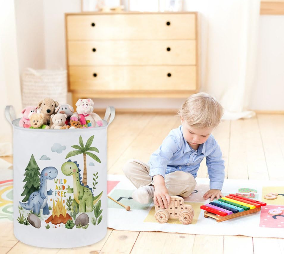 Sanjiaofen Kids Laundry Hamper,Dinosaur Laundry Basket Collapsible Boys Storage Baskets For Home Decor,Office,Toy Organizer,(Cut