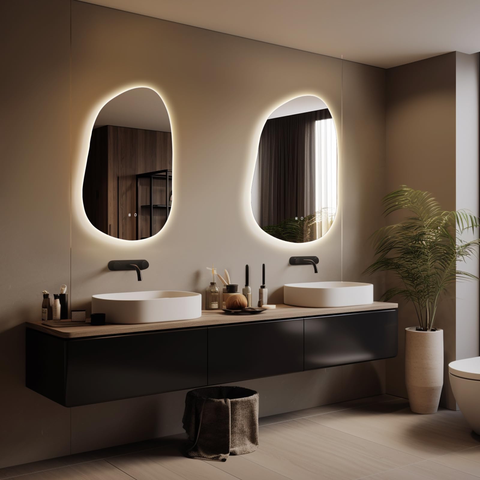 Wallbeyond Led Bathroom Mirror With Lights, 22 X 30 Inch Led Bathroom Vanity Mirror For Wall, Anti Fog Mirror For Bathroom, 3 Co