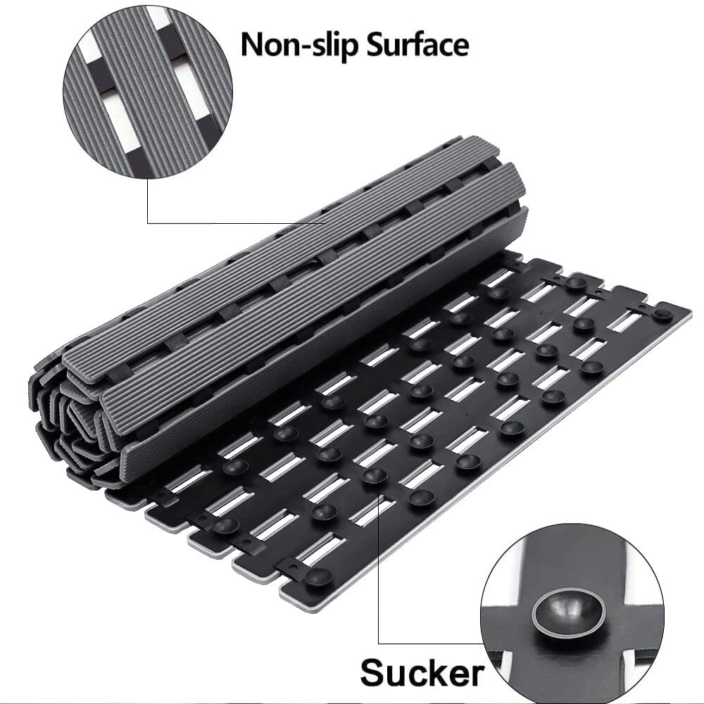 Bemiso Shower Mat Non Slip Bathtub Mat With Suction Cups And Drain Holes 37.4 X 15.7 Inch Bath Mat For Tub & Shower.Easy Dry,Eas