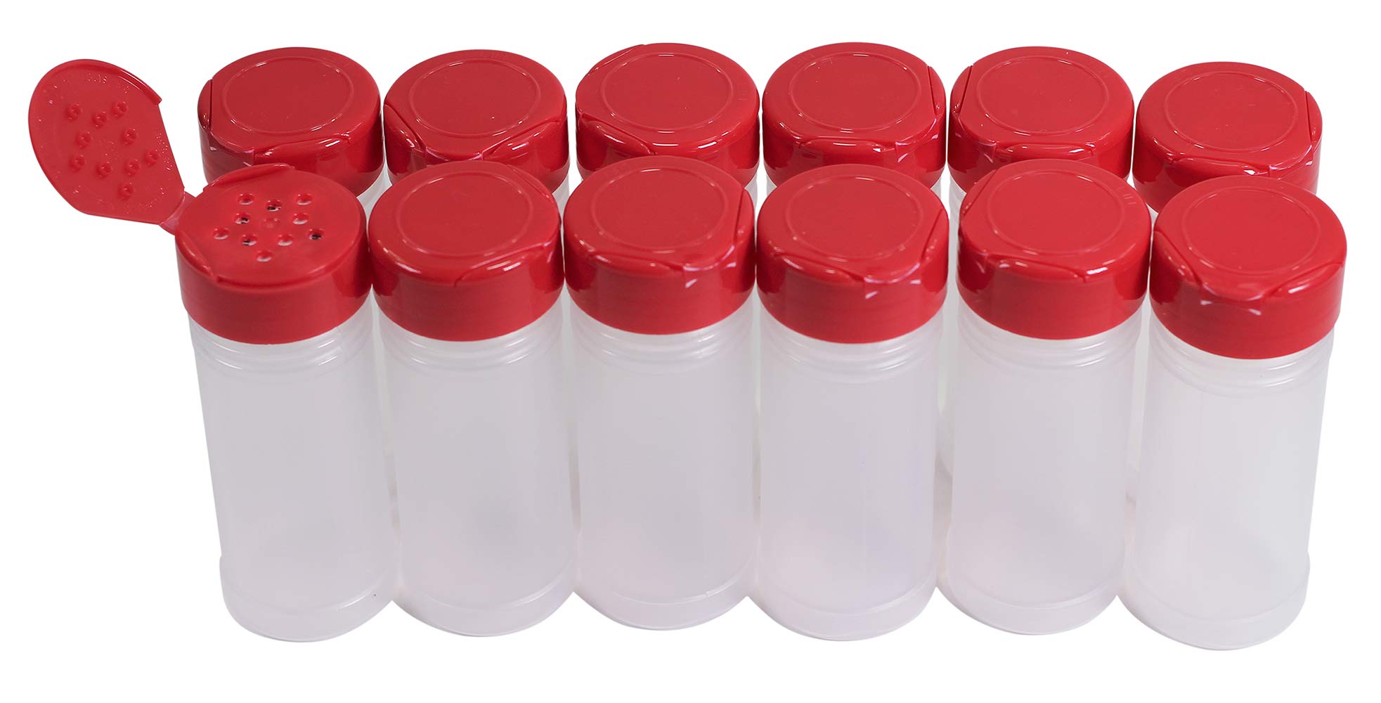 Pinnacle Mercantile Round 4Oz. Spice Jars W/ Sifter Lids (12-Pack) Clear, Empty, Reusable Containers For Herbs, Seasonings, Conf