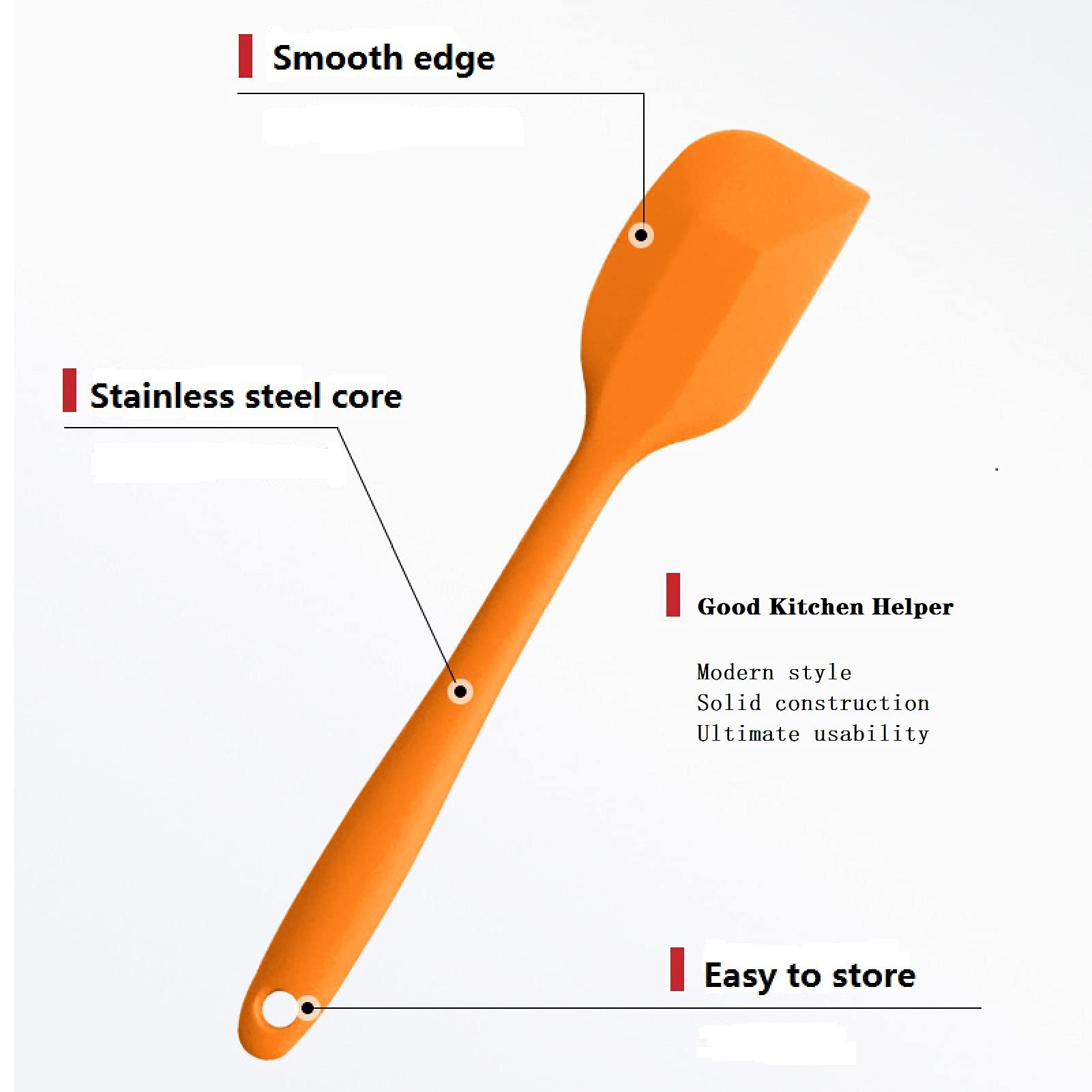 8 Pieces Silicone Spatulas,8.5 Inch Non-Stick Spatulas With Stainless Steel Core,Heat Resistant-500?, One Piece Design,Food Grad