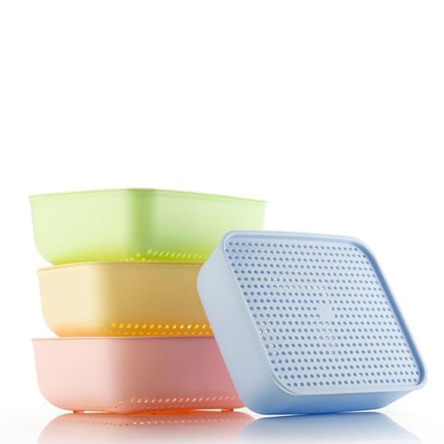 Reffo Multi Storage Basket With Lid Food Grade Organizer 4 Piece Set