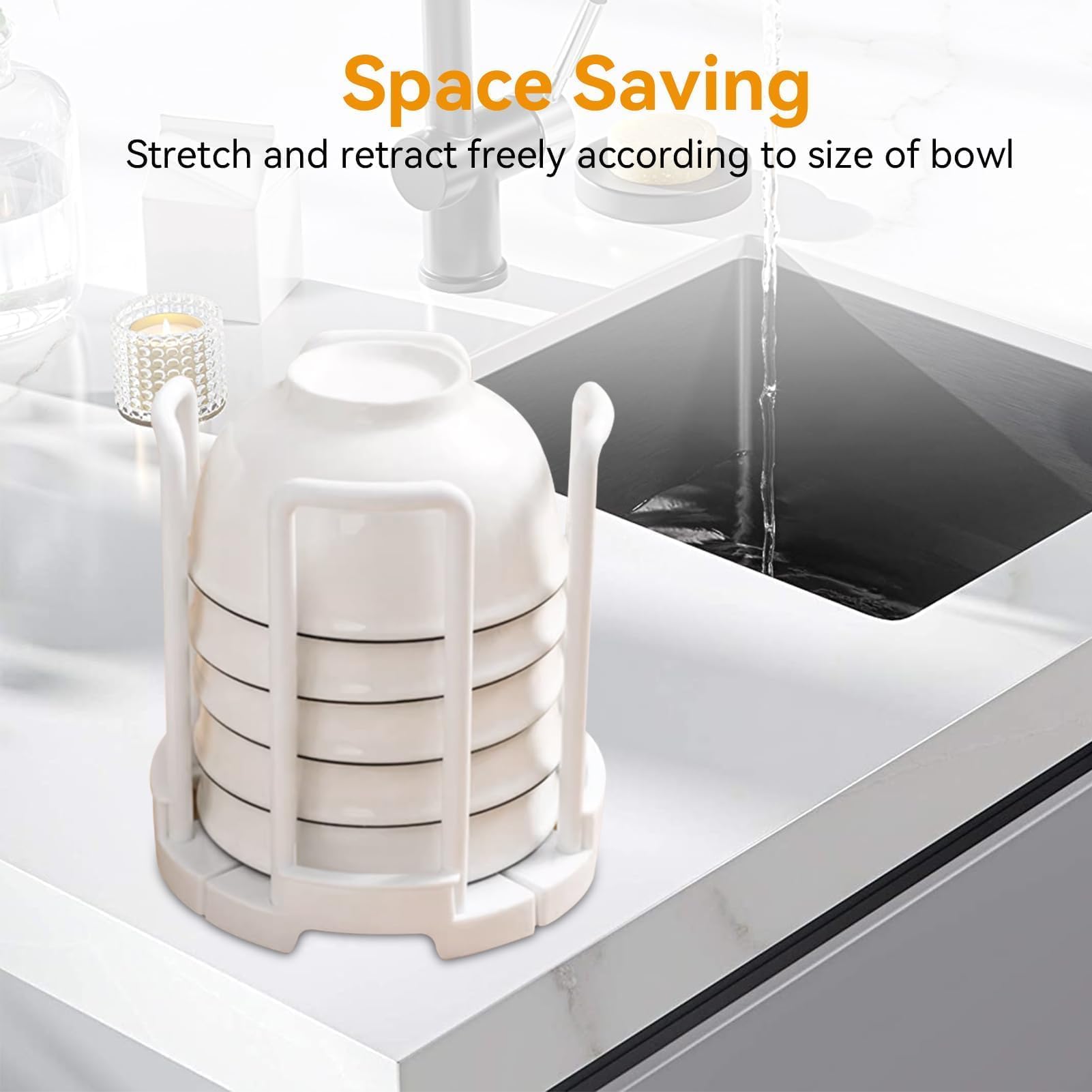 Bowl Rack, Adjustable Plate Holders For Dinner Plates Retractable Plates Organizer Dish Holder Plate Dish Rack Organizer With Ha
