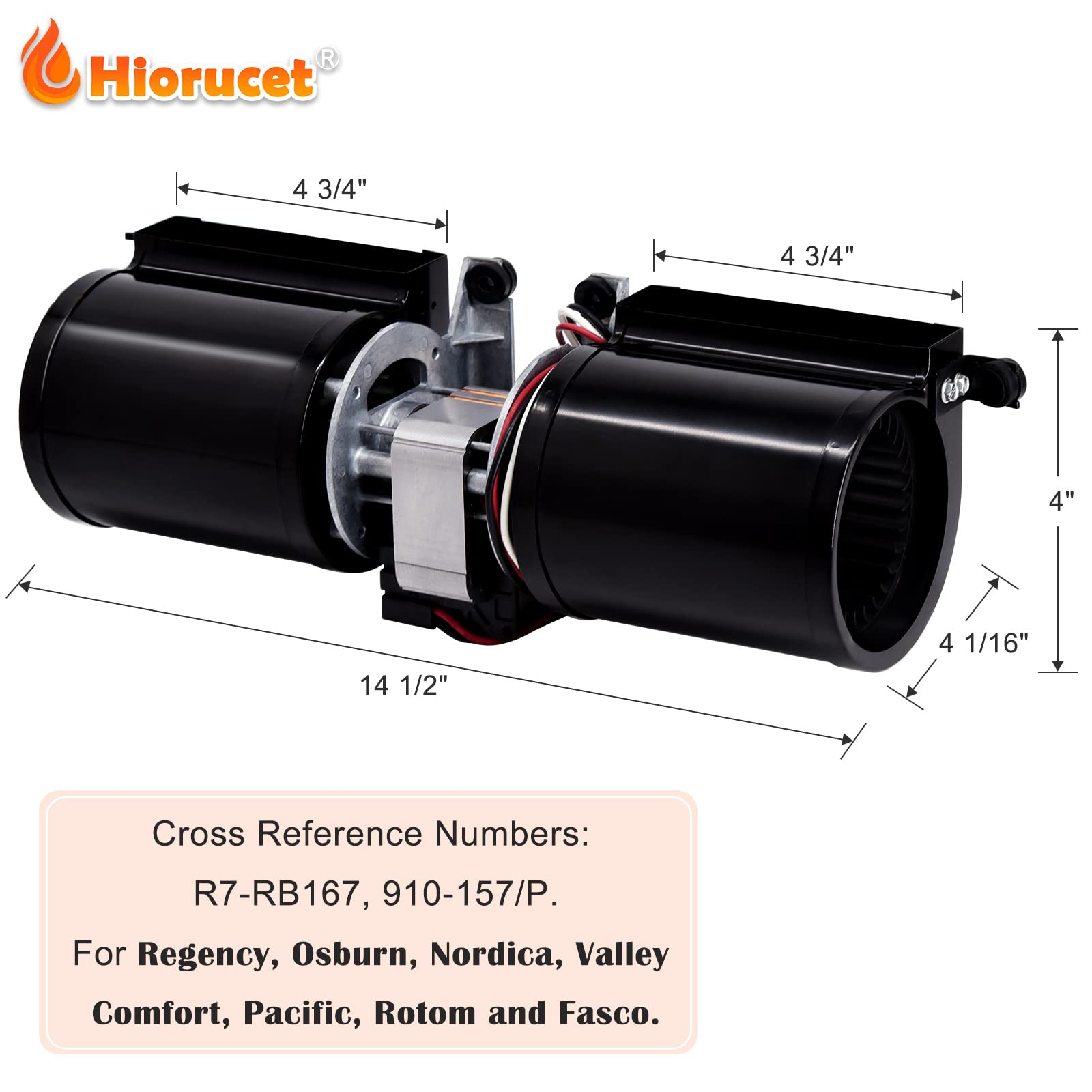 910-157/P Fireplace Blower Motor for Regency Wood Stove, Osburn, Nordica, Valley Comfort, Rotom and Fasco, 910-157/P Regency Blo