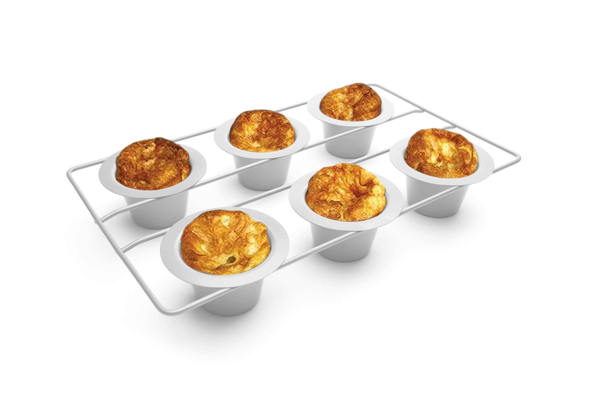 Fox Run 4757 6 Cup Popover Pan, 21 X 87 X 15 Inch, Silver Stainless Steel