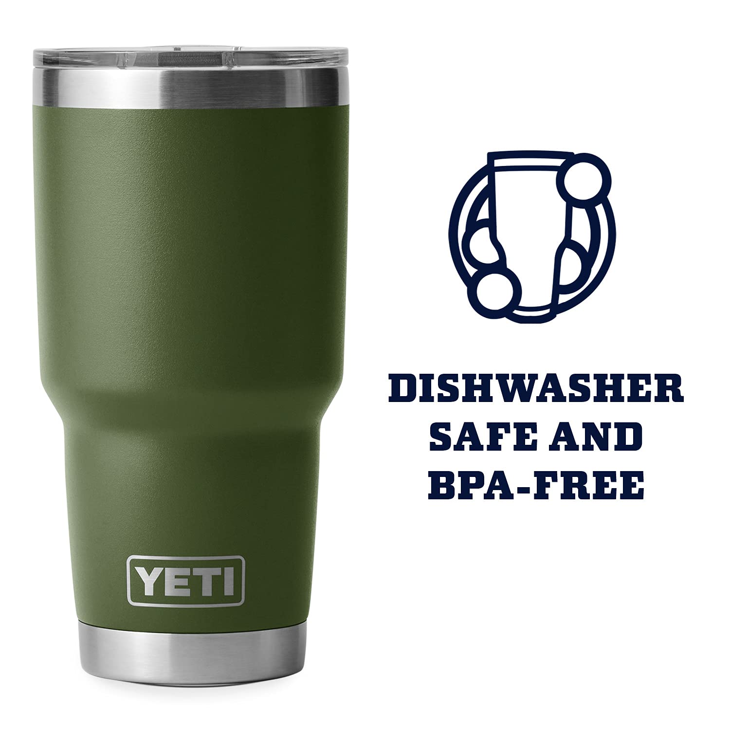 Yeti Rambler 30 Oz Tumbler, Stainless Steel, Vacuum Insulated With Magslider Lid, Highlands Olive