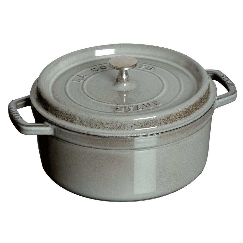 Staub Cast Iron 5.5-Qt Round Cocotte - Graphite Grey, Made In France