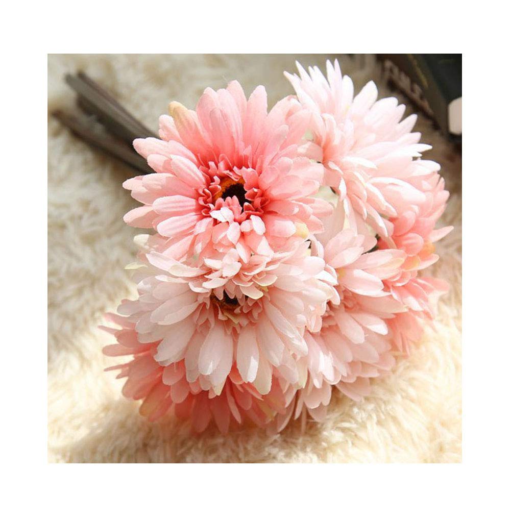 Artfen Artificial Gerbera Flower Artificial Daisy Flowers Bride Bridesmaid Holding Flowers 7 Stems Silk Daisies Flower Wedding B