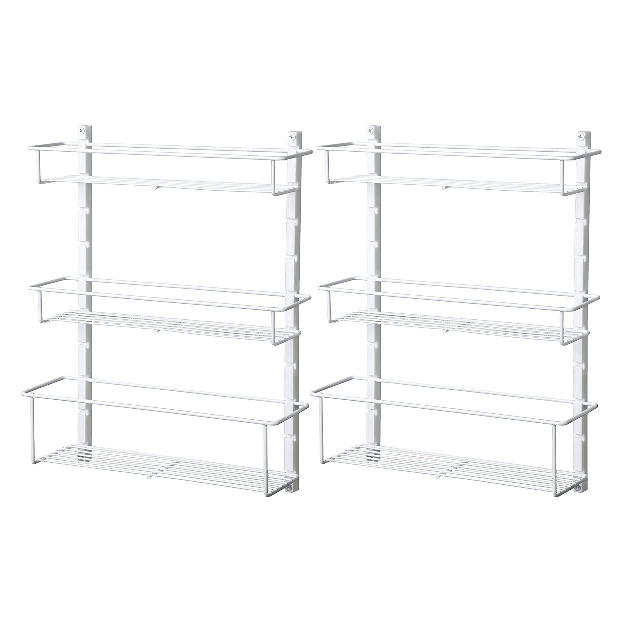 ClosetMaid Adjustable 3 Shelf Spice Rack Organizer Kitchen Pantry Storage for Cabinet Door or Wall Mount with Metal Shelves, Whi