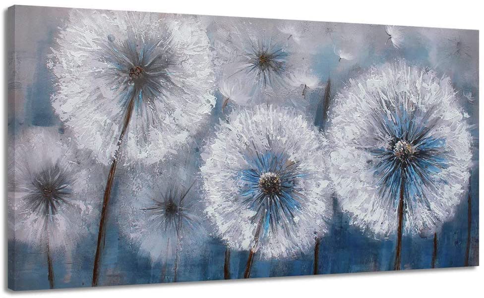 Dandelion Painting Wall Art Canvas Print Picture For Living Room Large White Flower Flora Home Bedroom Decoration Modern Framed