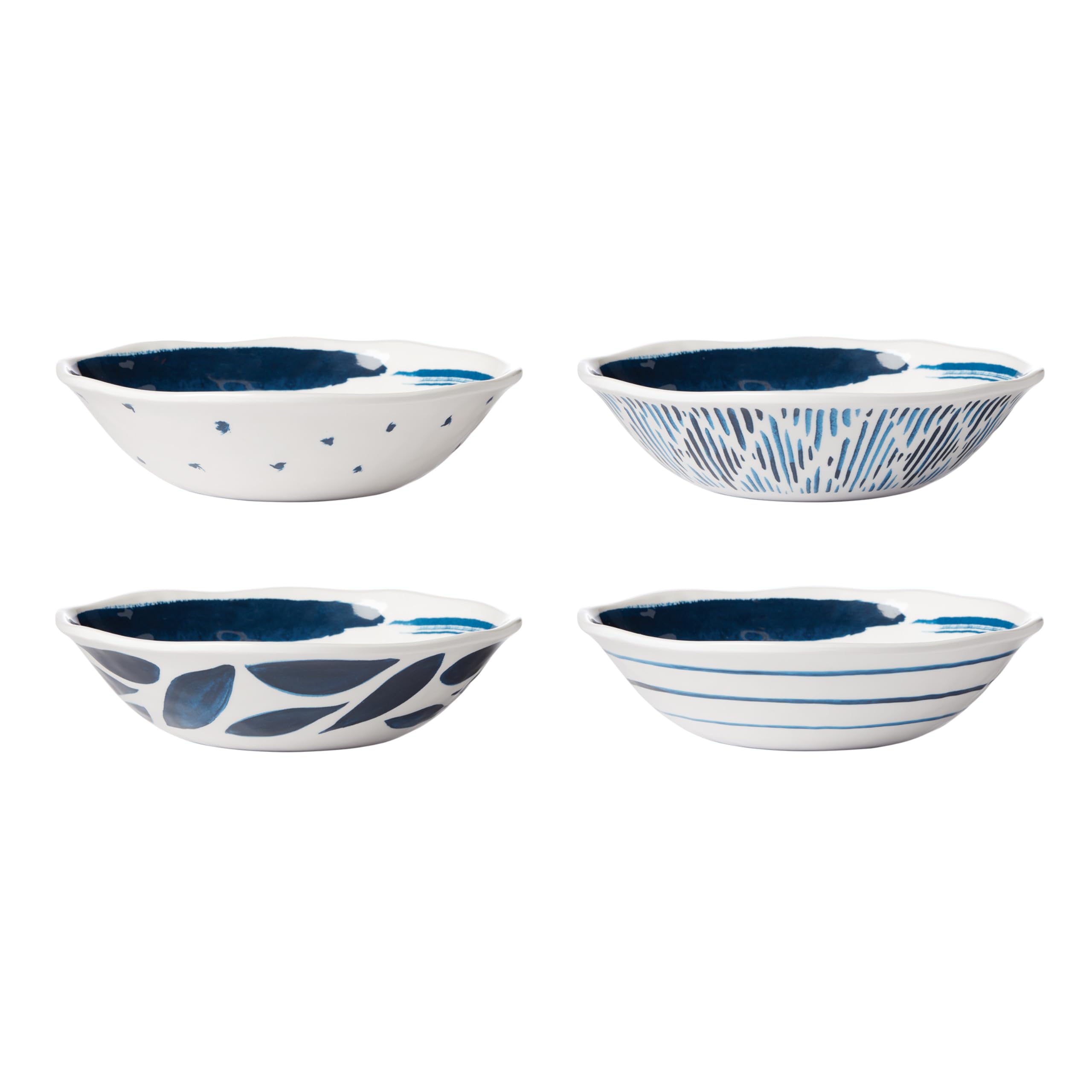 Lenox 895236 Blue Bay Melamine Assorted All-Purpose Bowls, Set of 4, Lightweight Melamine Material