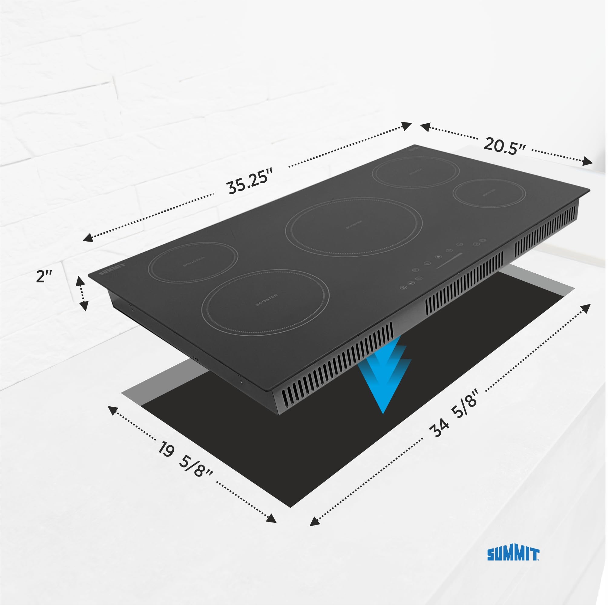 36'' Wide 208-240V 5-Zone Induction Cooktop