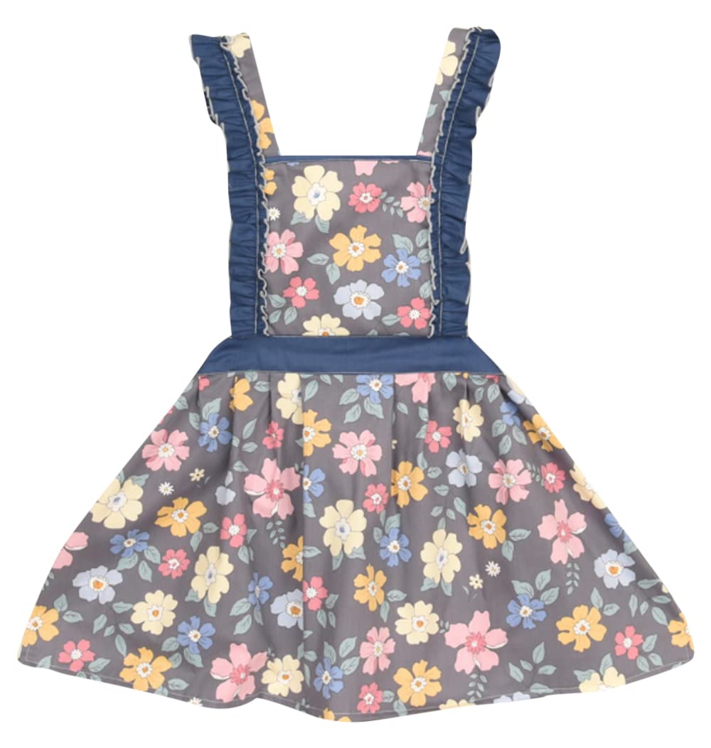 Crb Fashion Kids Cooking Baking Apron | Toddler, Little Girls, Cute Kitchen Chef Aprons (2 To 5 Years Old, Light Blue)