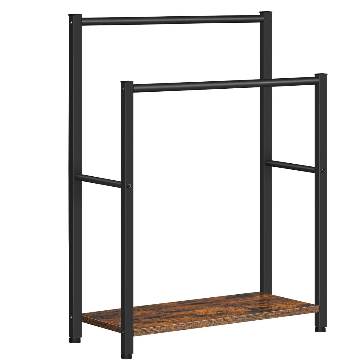 Hoobro Freestanding Towel Rack, 2 Tier Blanket Ladder Holder For Bathroom, Blanket Rack, 22'' L X 9.4'' W X 31.5'' H, Industrial