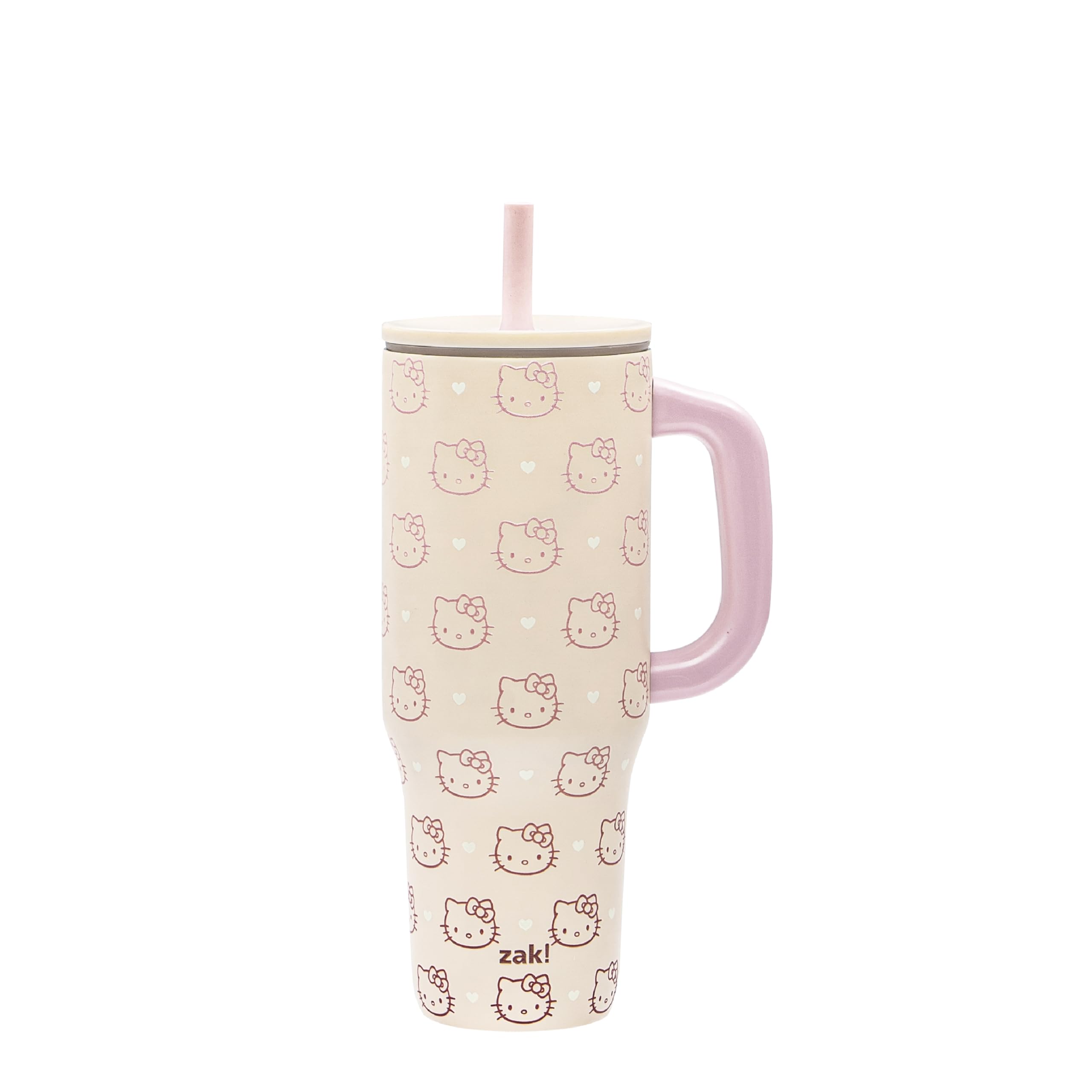 Zak Designs Sanrio Sutton Travel Tumbler for On the Go or At Home, 40oz Stainless Steel with Vacuum Insulation, Silicone Straw, 