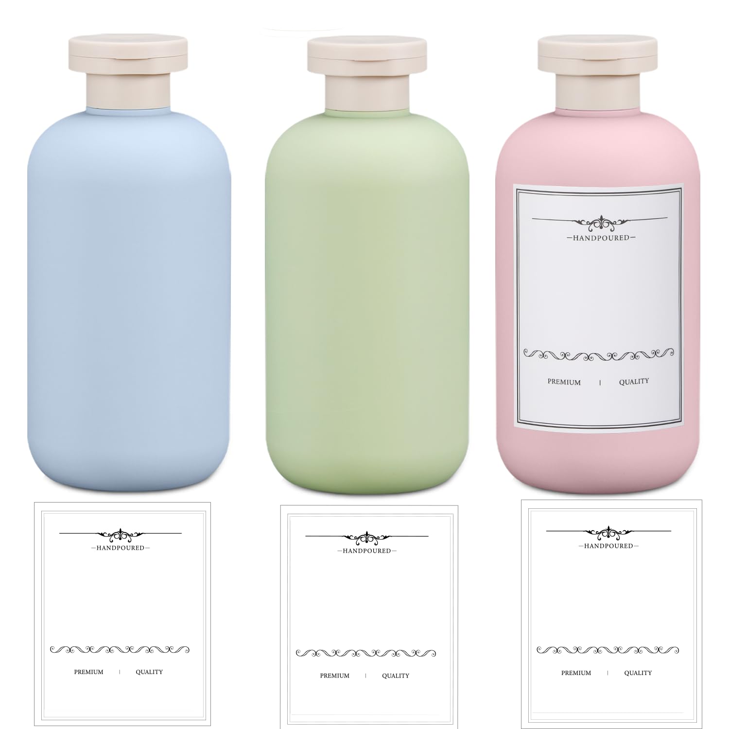 Umetass 3 Pack Travel Shampoo Bottle, Empty Plastic Squeeze Bottles 6.8Oz With Flip Cap, Lotion Container For Toiletries Travel