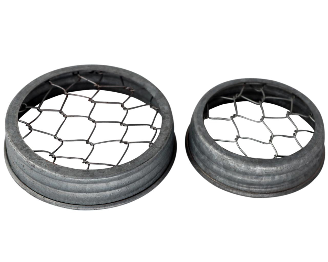 Galvanized Metal Flower Organizer Frog Lid for Mason Jars (3 Pack  Wide Mouth)