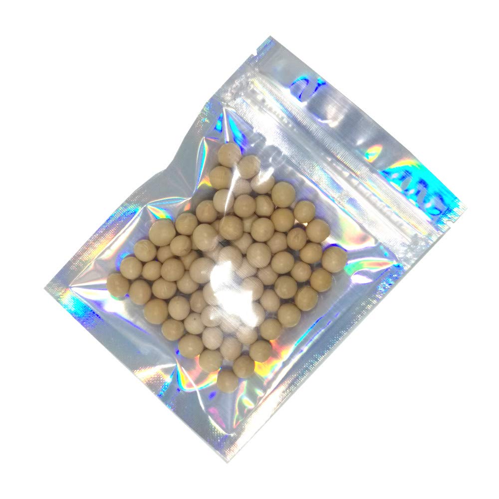 PABCK 100 Pack 3.9x5.9 inch(Inside Size 3.34x4.53 inch) Front Window Resealable Foil Zipper Lock Pouch for Zip Reclosable Lock F