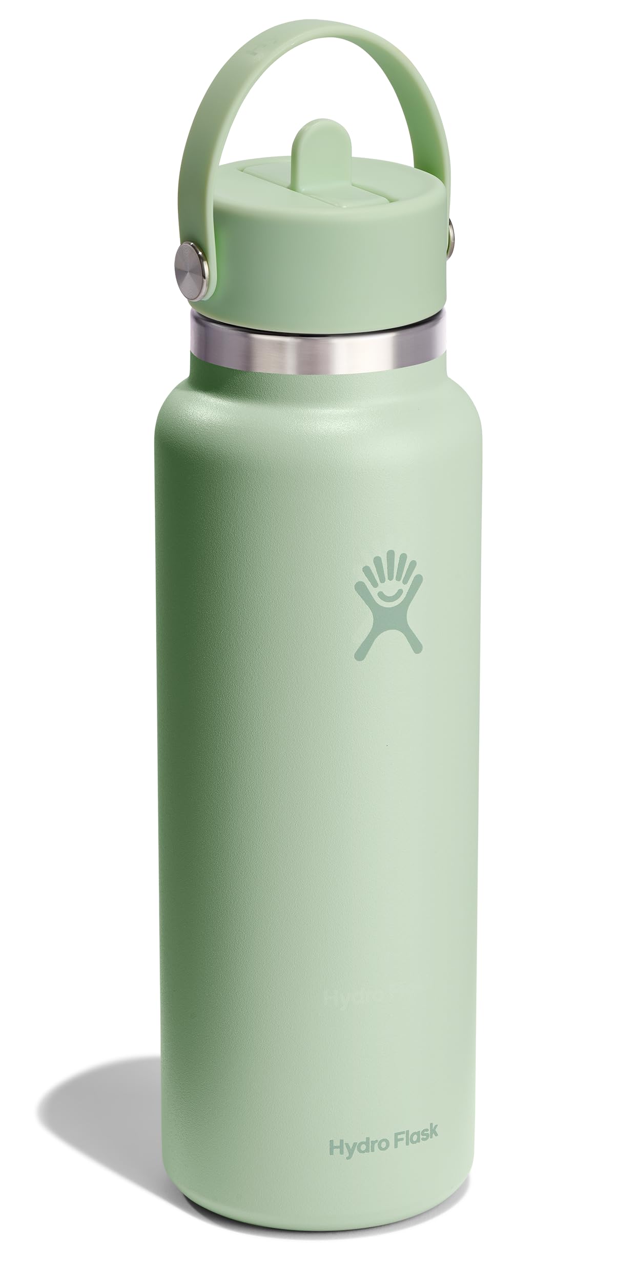 Hydro Flask Water Bottle - Insulated Stainless Steel - Wide Mouth Flex Straw Lid, Non Spill, Leakproof and Refillable in 40 Oz A
