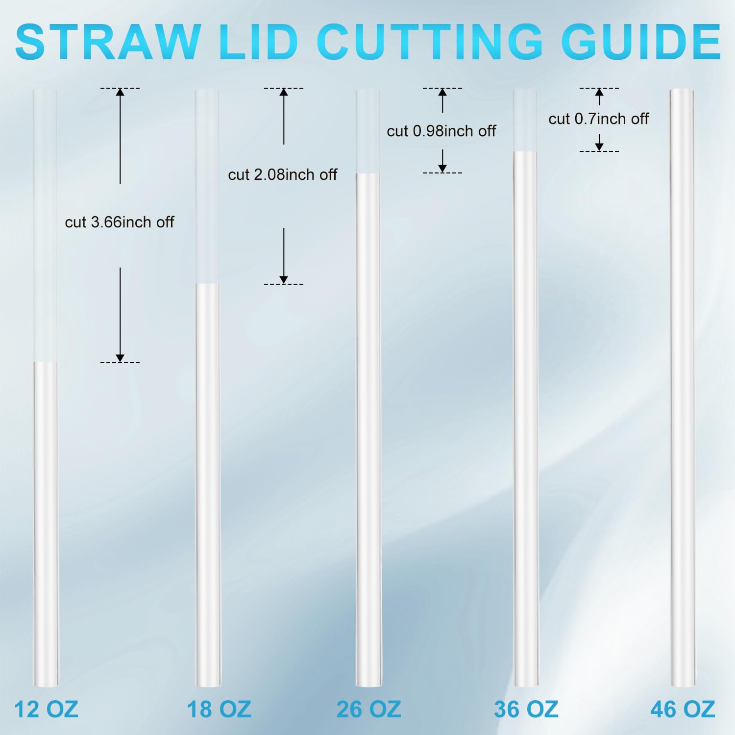 Straws Set For Yeti Rambler Bottle, Including 6Pcs Replacement Straws And 1Pc Cleaning Brush, 8.39 Inch Length Cuttable Drinking