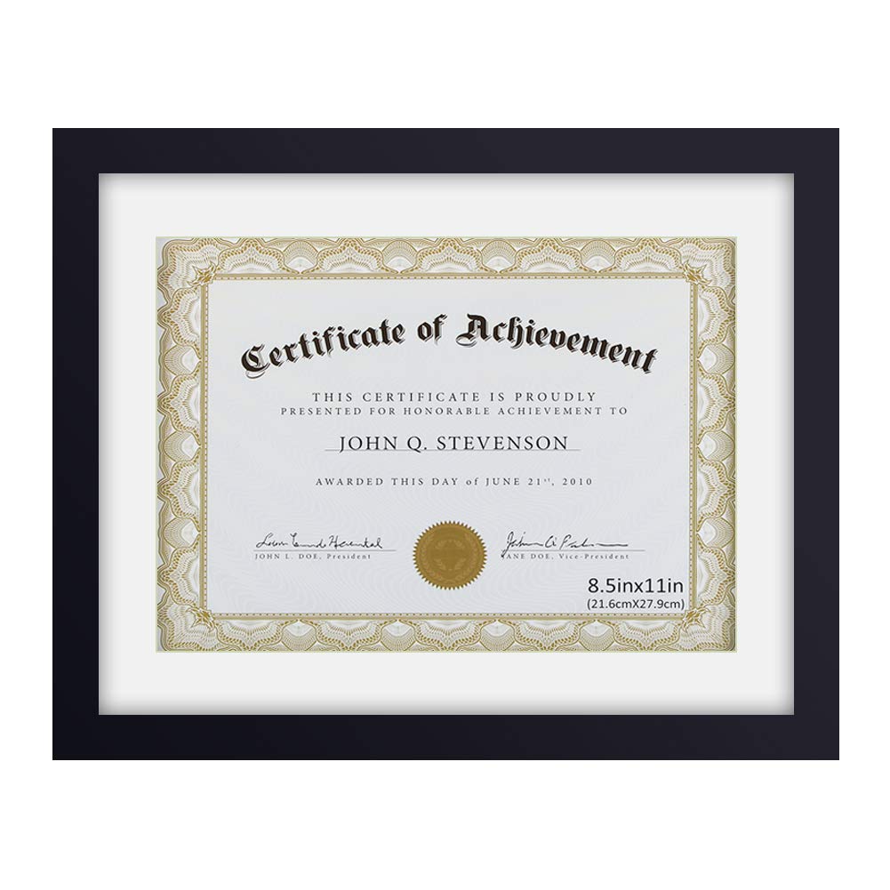 RPJC Document Frame Certificate Frames Made of Solid Wood High Definition Glass and Display Diplomas 8.5x11 with Mat or 11x14 In