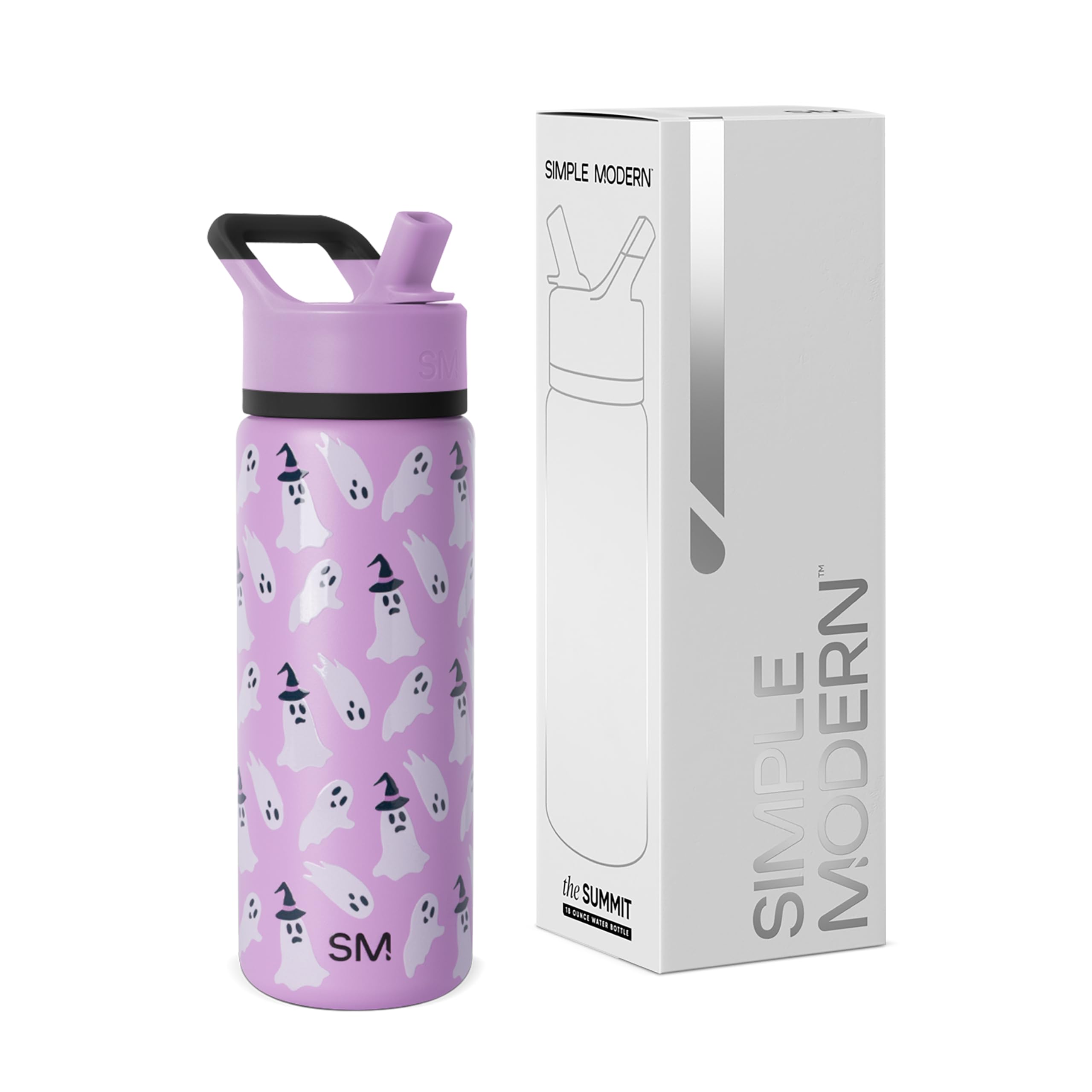 Simple Modern Halloween Kids Water Bottle | 14oz | Ghosts