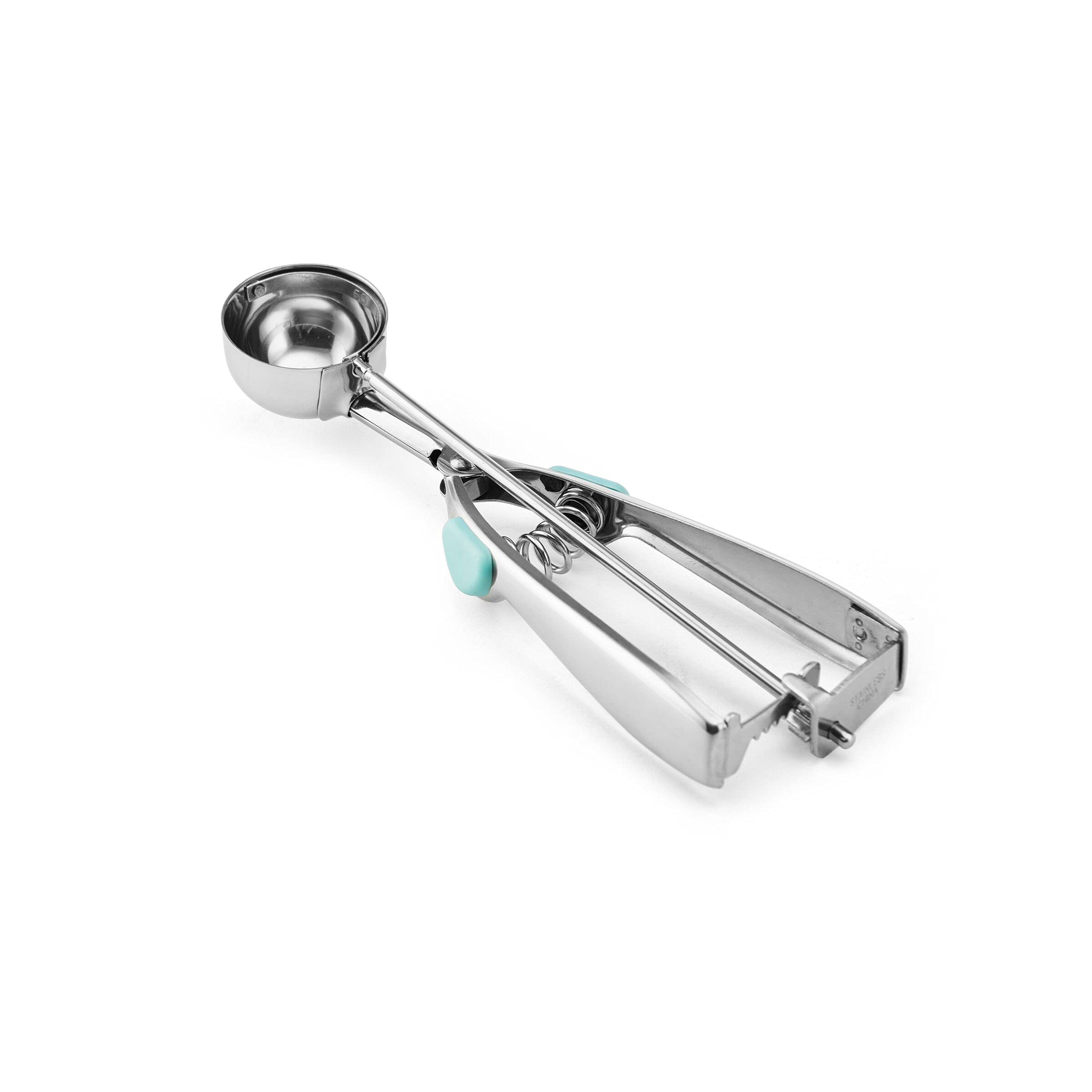 Farberware Stainless Steel Cookie Dough Scoop, 8.27 Inch, Aqua Sky, Model 5216363