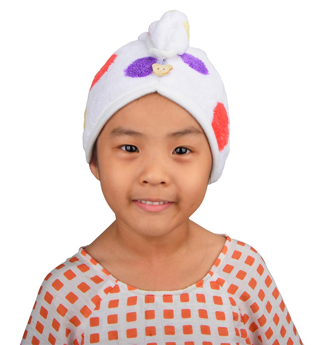 HOPESHINE Microfiber Hair Towel Wrap Small Size for Little Girl 3-Pack Super Absorbent Magic Instant Hair Drying Towels for Kids