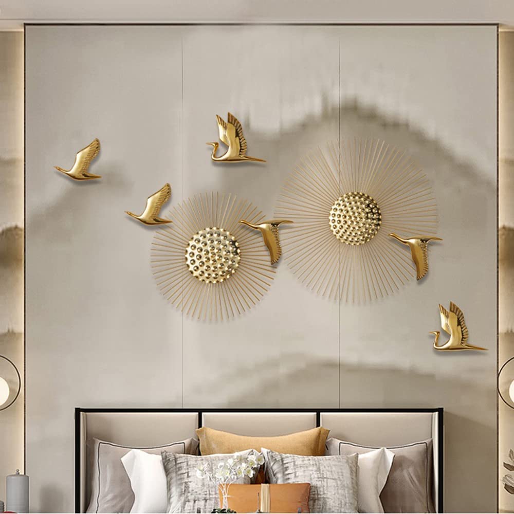 ZOVE Metal Wall Art Iron Wall Hanging Home Decoration Perfect for Living Room, Hotel & Restaurant/Bedroom/Drawing Room (GOLDEN,