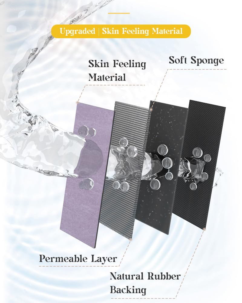 MontVoo -Bath Mat Rug Set-Rubber Non Slip Quick Dry Super Absorbent Thin Bathroom Rugs Fit Under Door-Washable Bathroom Floor Mats-Shower Rug for in Front of Bathtub Shower Room Sink