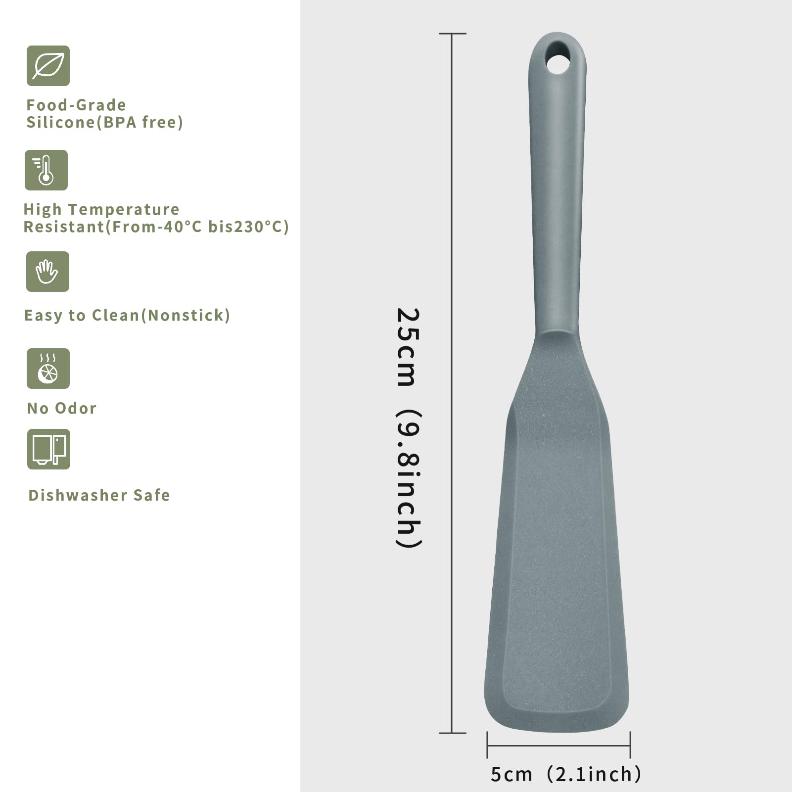 Silicone Omelette Spatula Turner, Long Crepe Pancake Spatula Nonstick Heat Resistant Cooking Spatula For Egg, Pancake, Pizza, Bu