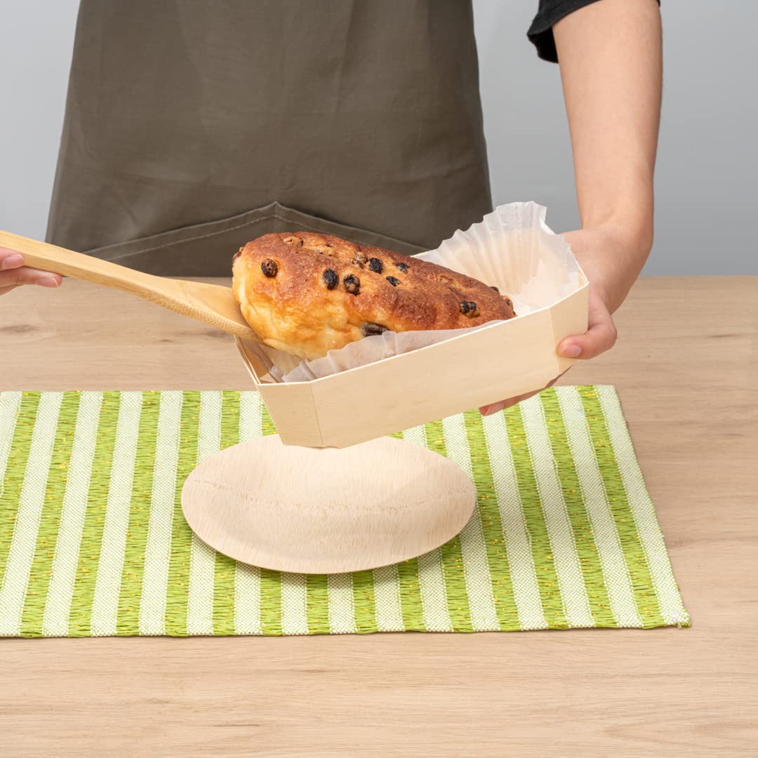 Restaurantware Taipei 34 Ounce Wooden Baking Molds 100 Oven Ready Disposable Loaf Pans - With Paper Liners Greaseproof Wood Cont