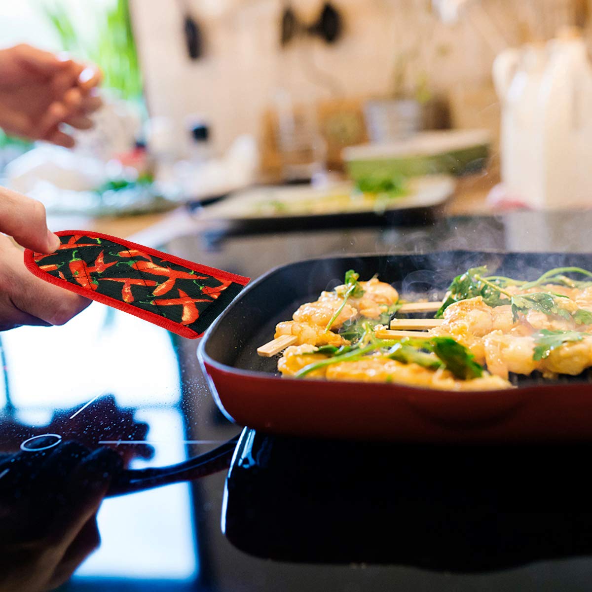 Evoio Cast Iron Skillet Handle Covers, Pan Pot Handle Covers Heat Resistant, Hot Handle Covers, Pan Pot Cast Iron Handle Holder