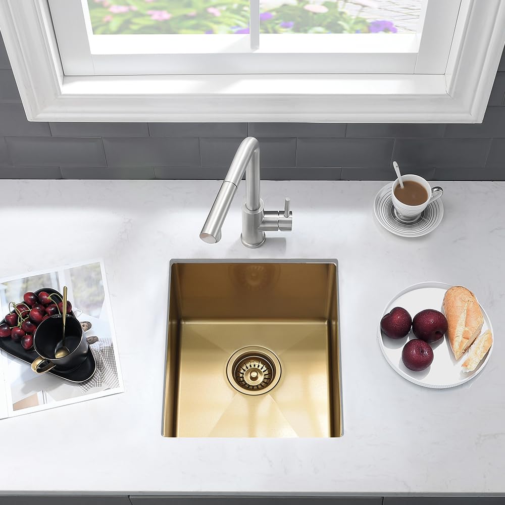 13 Black Bar Sink Undermount-Vasoyo 13X15 Inch Undermount Bar Sink Deep Bar Prep Sink 16 Gauge Black Stainless Steel Undermount