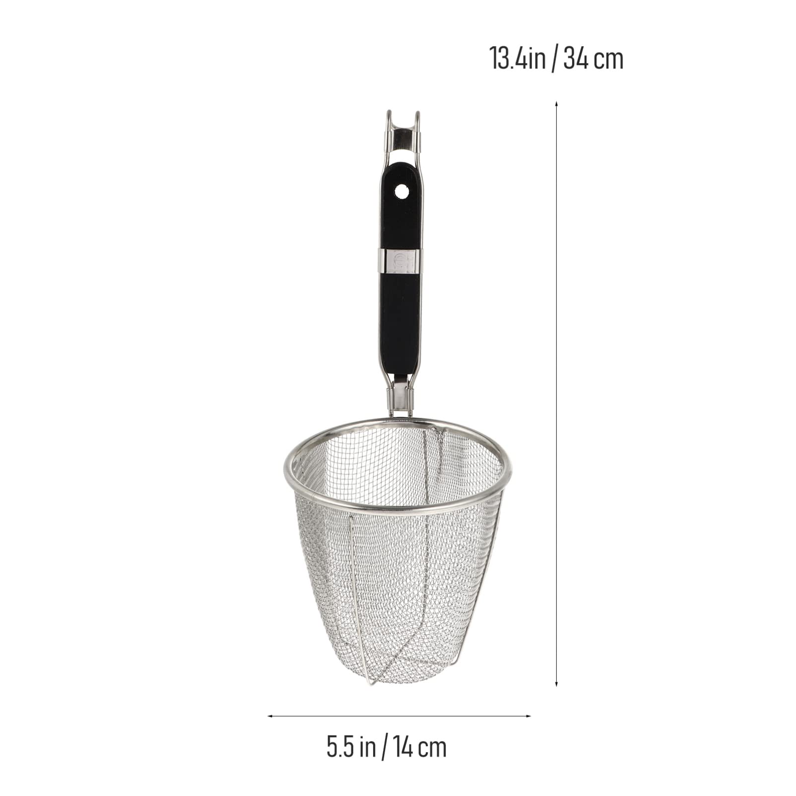 Kichvoe Mesh Spider Strainer, Width 5.5Inch Stainless Steel Pasta Basket Noodle Strainer With Handle For Pasta, Ramen, Dumpling,