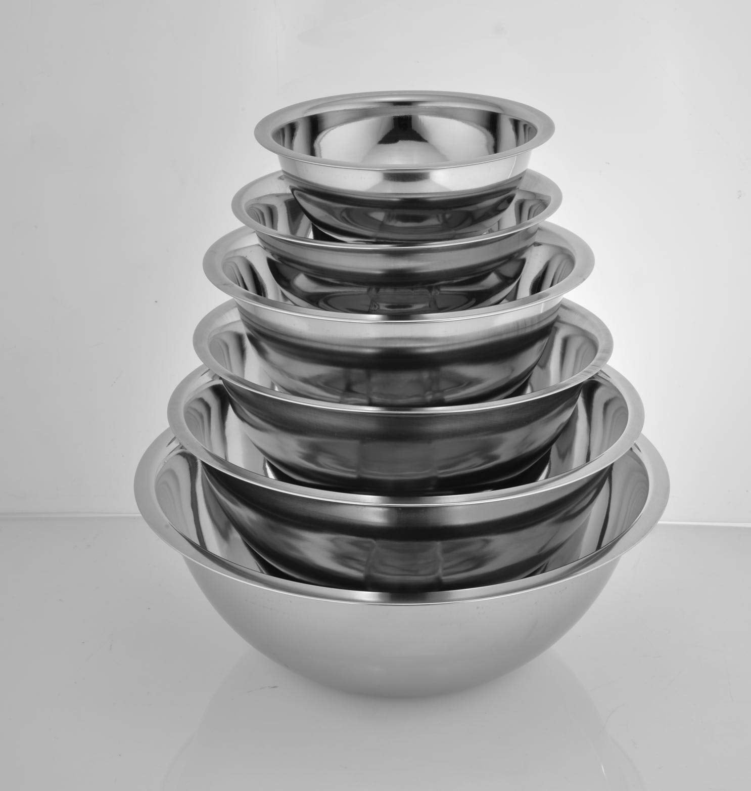 Avador Premium Stainless Steel Mixing Bowls, Set Of 6 Brushed Stainless Steel Mixing Bowl Set, Easy To Clean, Space Saving, Grea