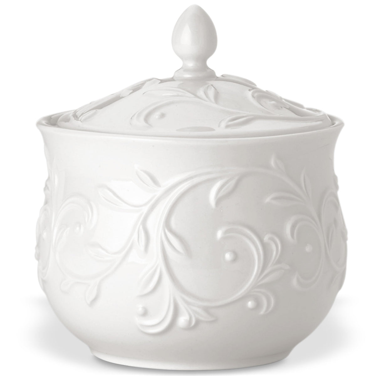 Lenox Opal Innocence Carved Sugar Bowl -,White