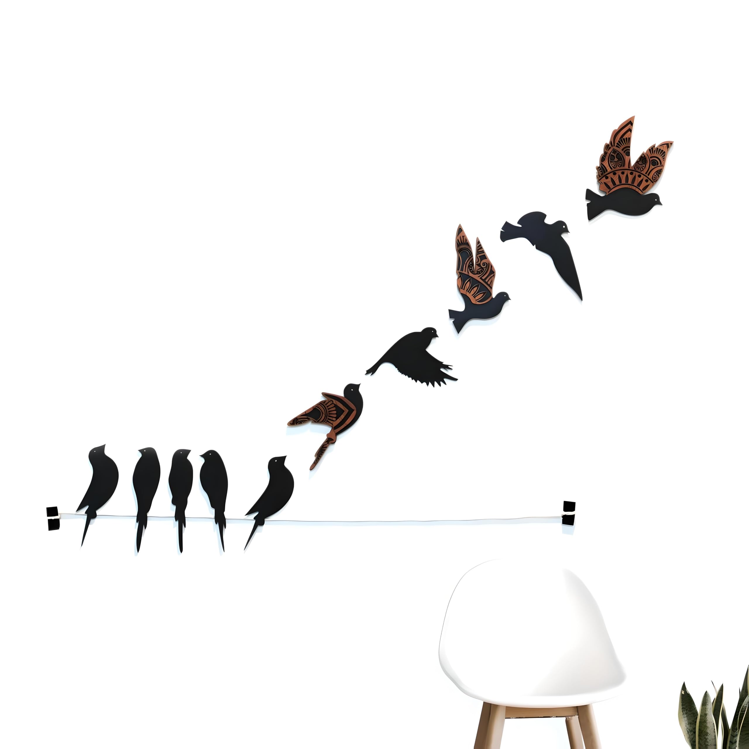 Vah- Kya Bat Hai !! Mandala Birds Wall Hanging For Home And Interior Decoration, Wooden Decor Items