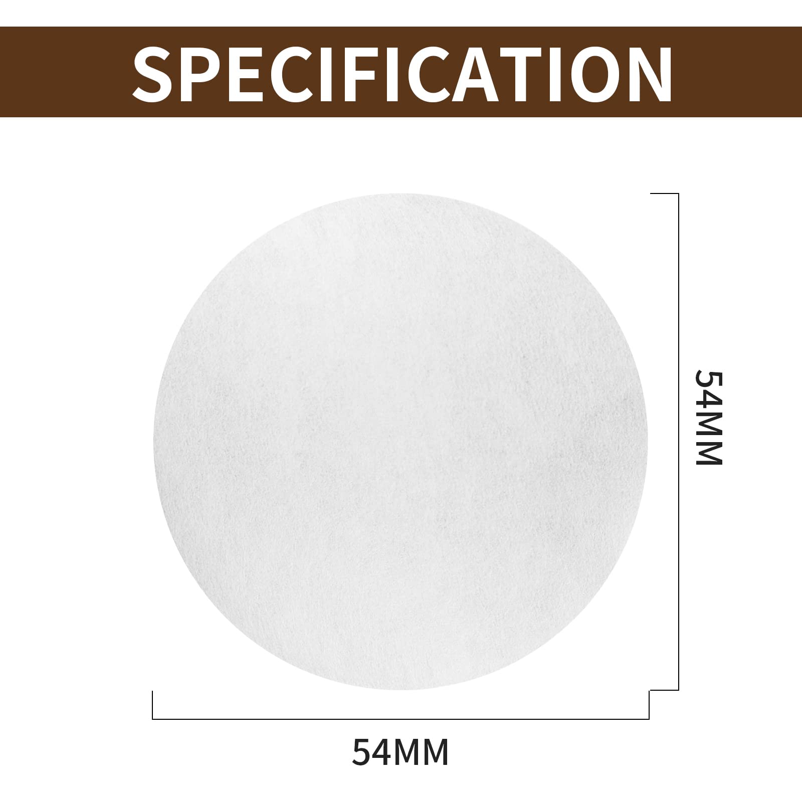 Brikinte 500 Pcs Coffee Paper Filter, 54mm Unbleached Espresso Filters for Breville & Mr. Coffee, White, Model ES8847