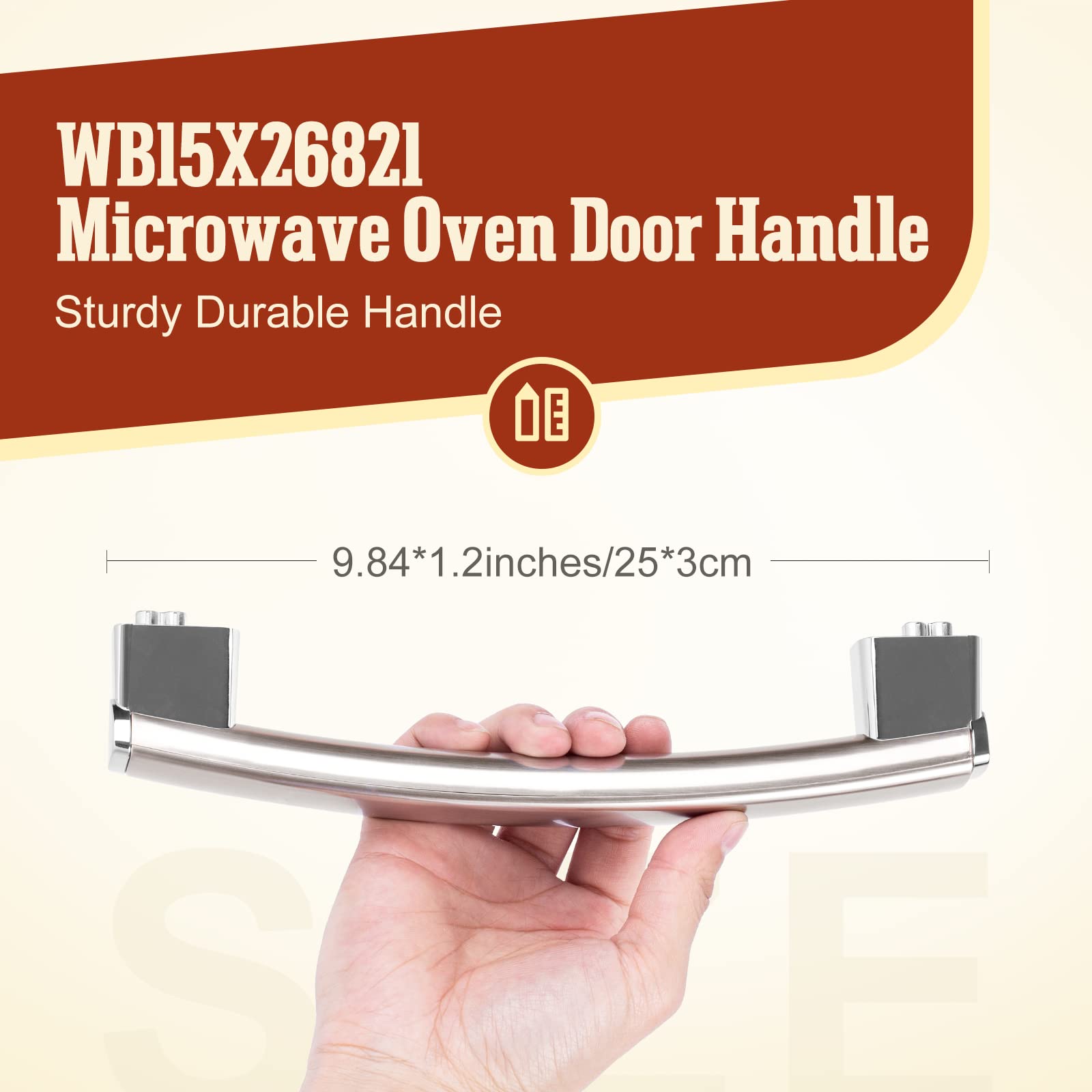 Wb15X26821 Door Handle Replacement (Stainless) Compatible With Ge Microwave Oven Jvm6175Sk2Ss Jvm7195Sk3Ss Jvm6175Sk1Ss Jvm6175E