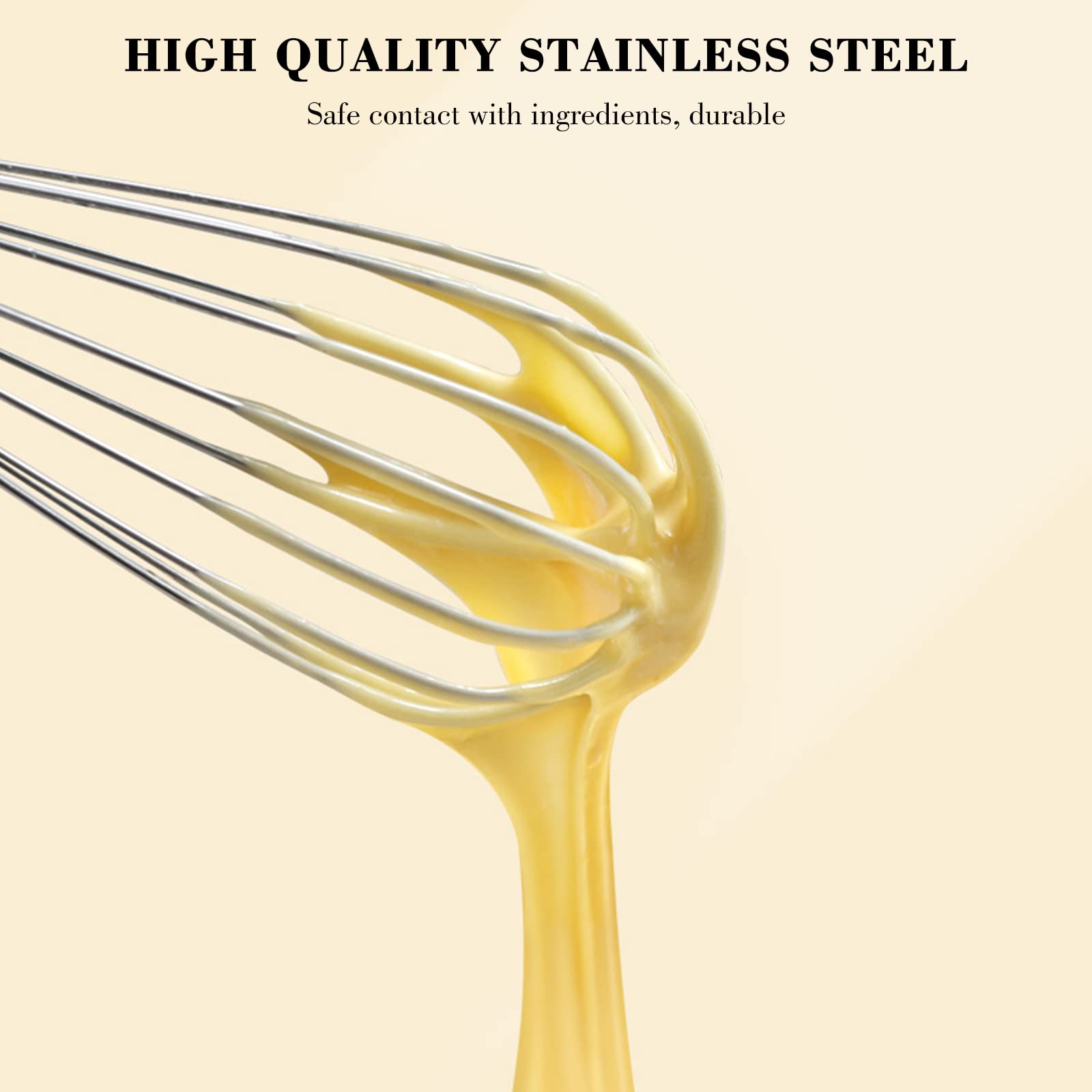 Nilehome Stainless Steel Whisk Set 8'' 10'' 12'' Kitchen Whisk Balloon Whisk Kitchen Wisk Wire Whisks For Cooking, Whisking, Ble