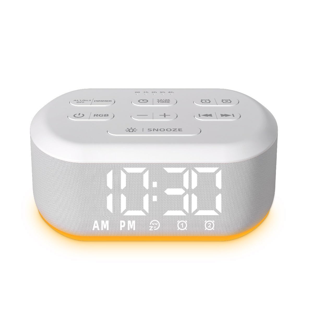 Small Digital Alarm Clock for Bedrooms Sound Machine with 30 Soothing Sound Plug in Desk Clock with Night Light Noise Machine Ba