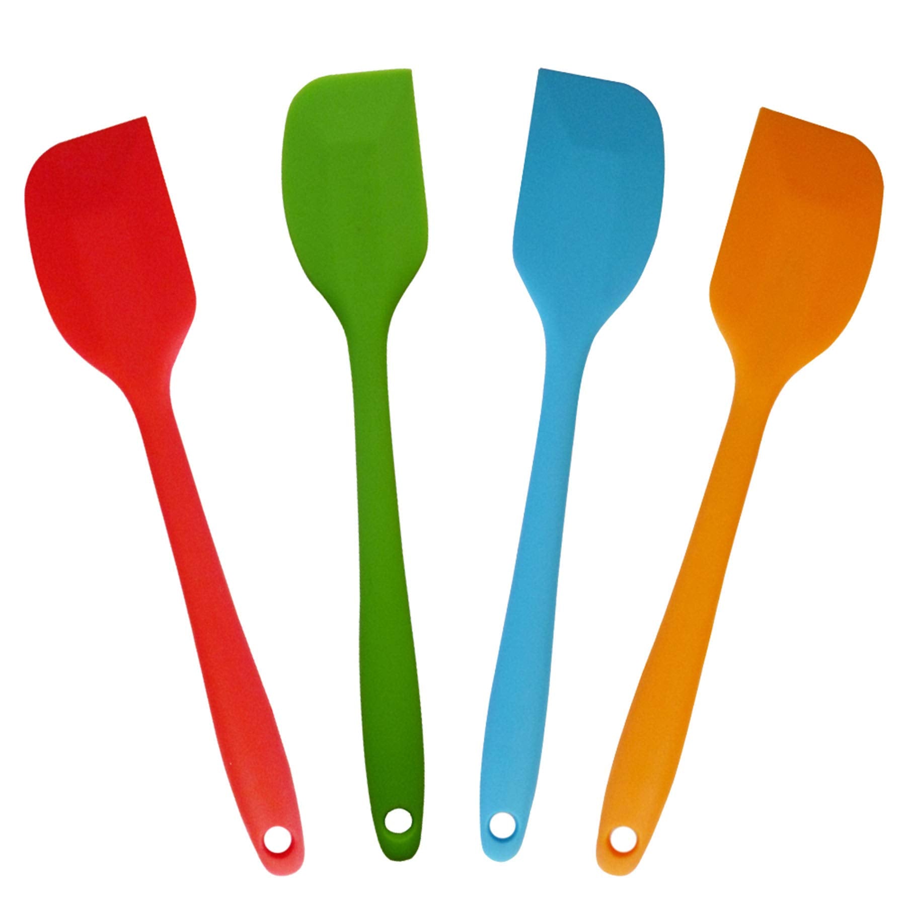 Zyoung 4 Pcs Silicone Spatulas, Rubber Spatula Heat Resistant Seamless One Piece Design Flexible Scrapers Baking Mixing Tool,Sma
