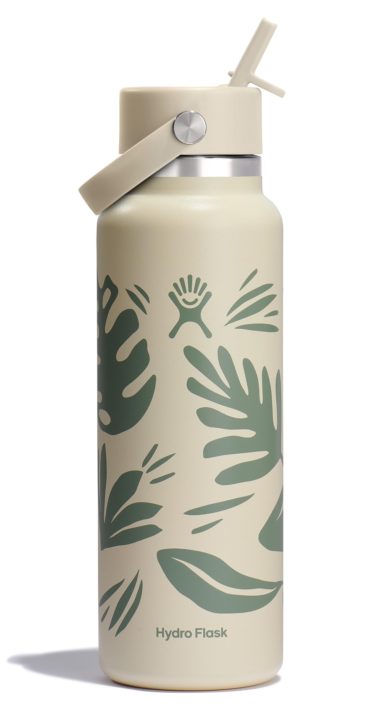 Hydro Flask Water Bottle - Insulated Stainless Steel - Wide Mouth Flex Straw Lid, Non Spill, Leakproof and Refillable in 40 Oz B
