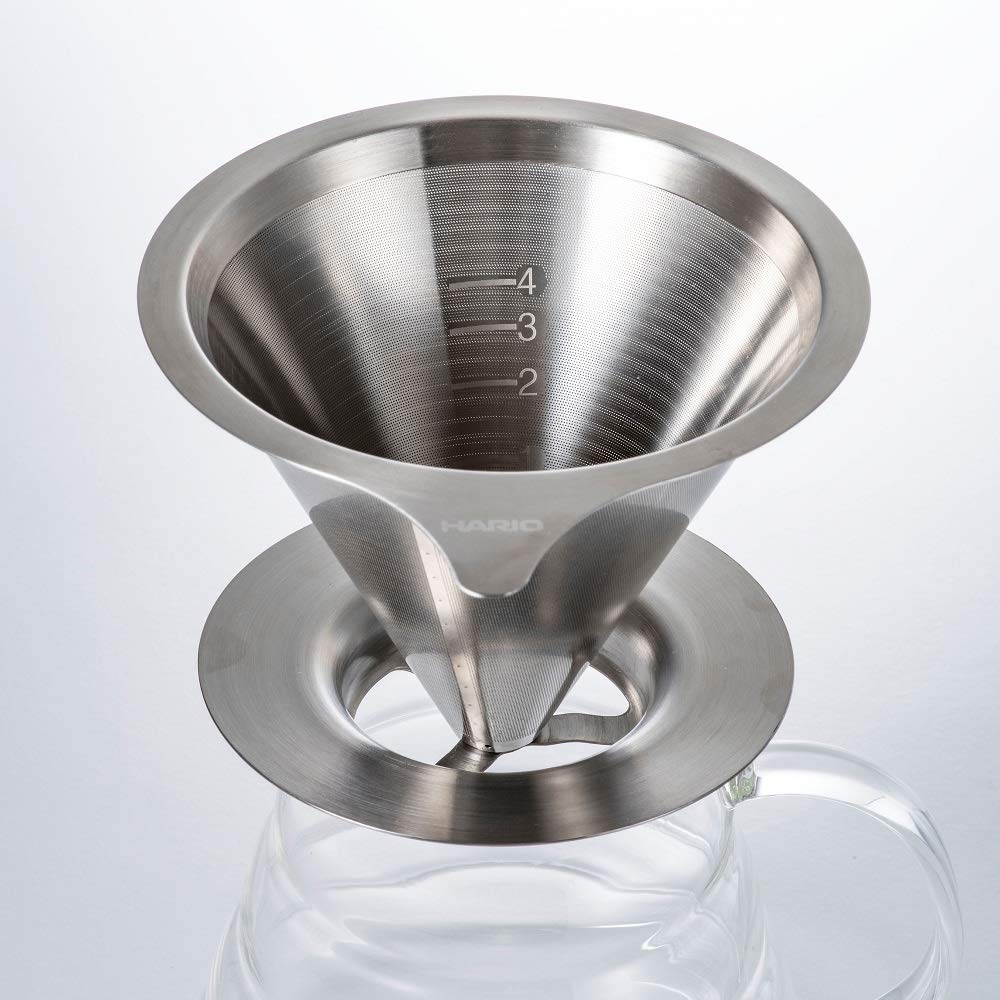 Hario Double Mesh Metal Dripper, Size 01, Silver