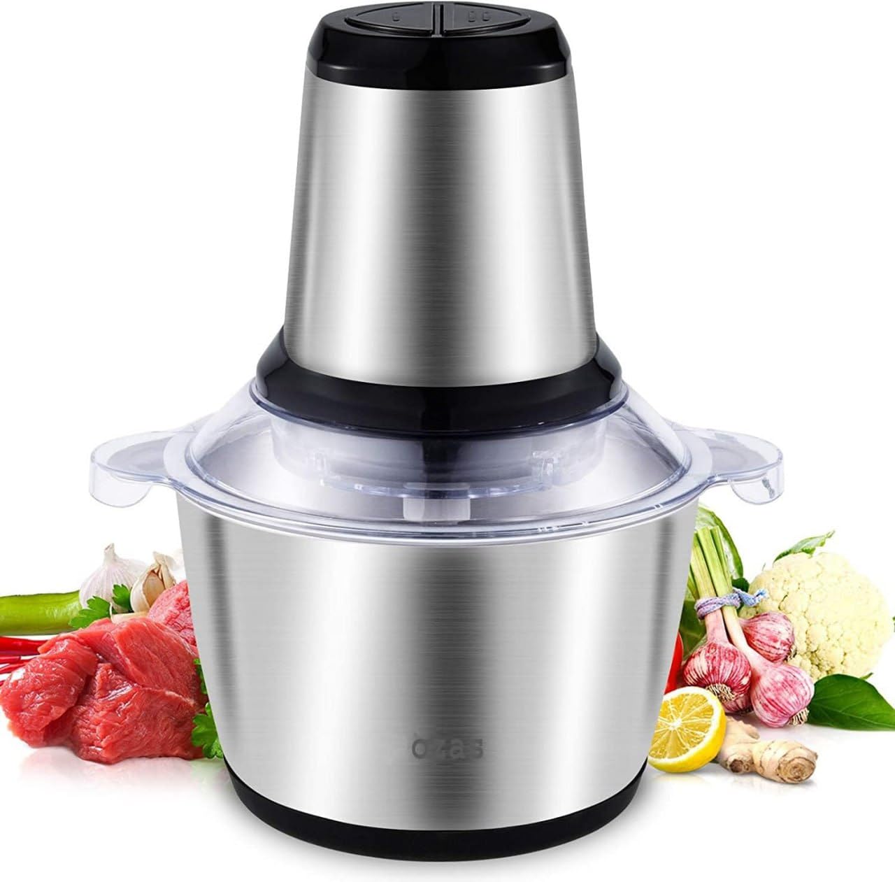 Electric Meat Grinder 2L Stainless Steel Electric Meat Chopper Food Processor Machine For Meat, Vegetables, Fruits And Nuts Frui