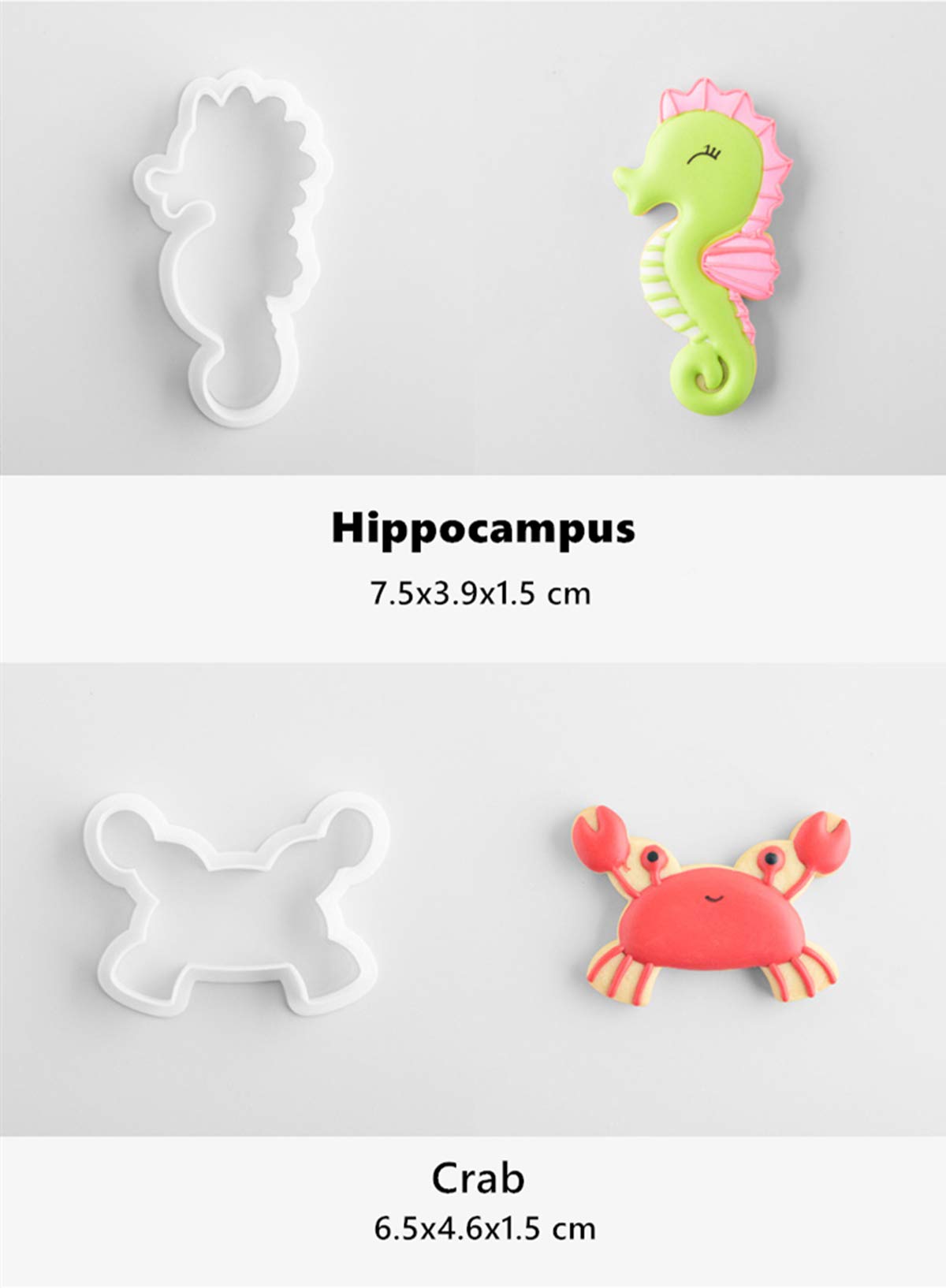 Cookie Cutters 8 Pieces Biscuit Sandwich Cutter Dolphin Whale Octopus Fish Shapes Vegetables Fruits Bread Crust Slicer Kit For K