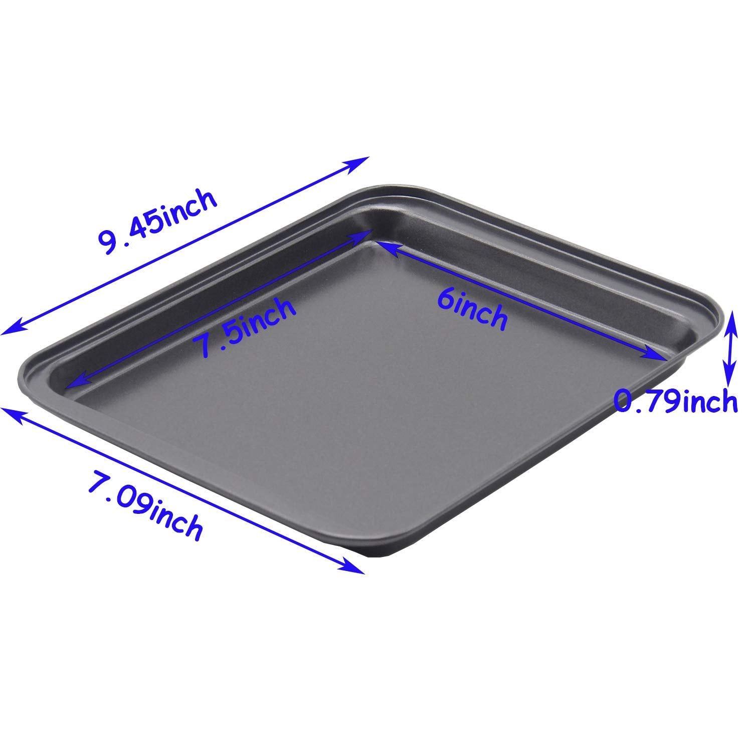 Hytk 2 Small Baking Sheets 9.45 X 7.09 Inch (Inner 7.5X6) Mini Cookie Tray Toaster Conventional Oven Pan Nonstick No Warp Magnet