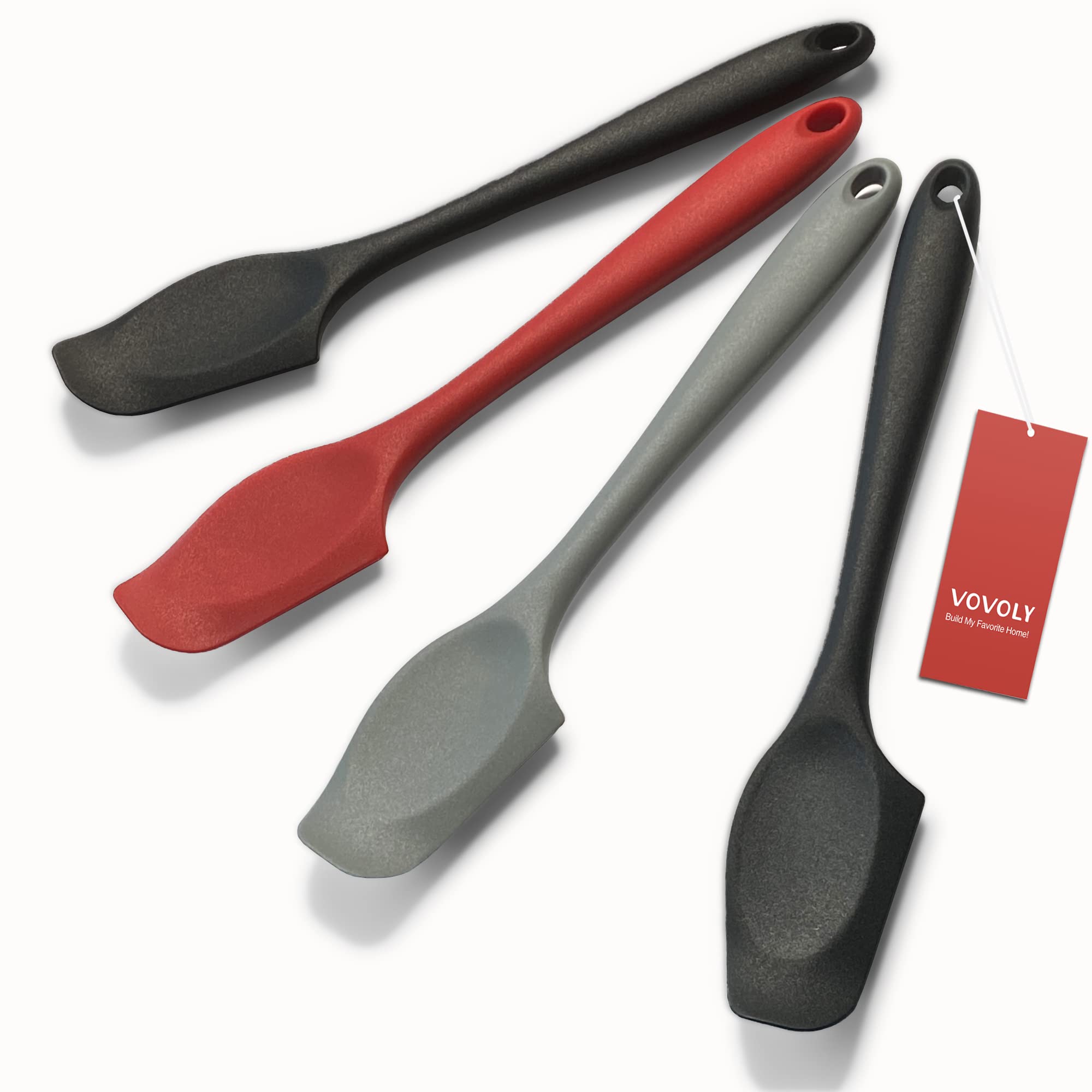 Silicone Mini Spatula Set, Curved Small Spatula With Shallow Bowl For Kitchen, Seamless Jar Scraper For Cooking Baking, Wet Pet