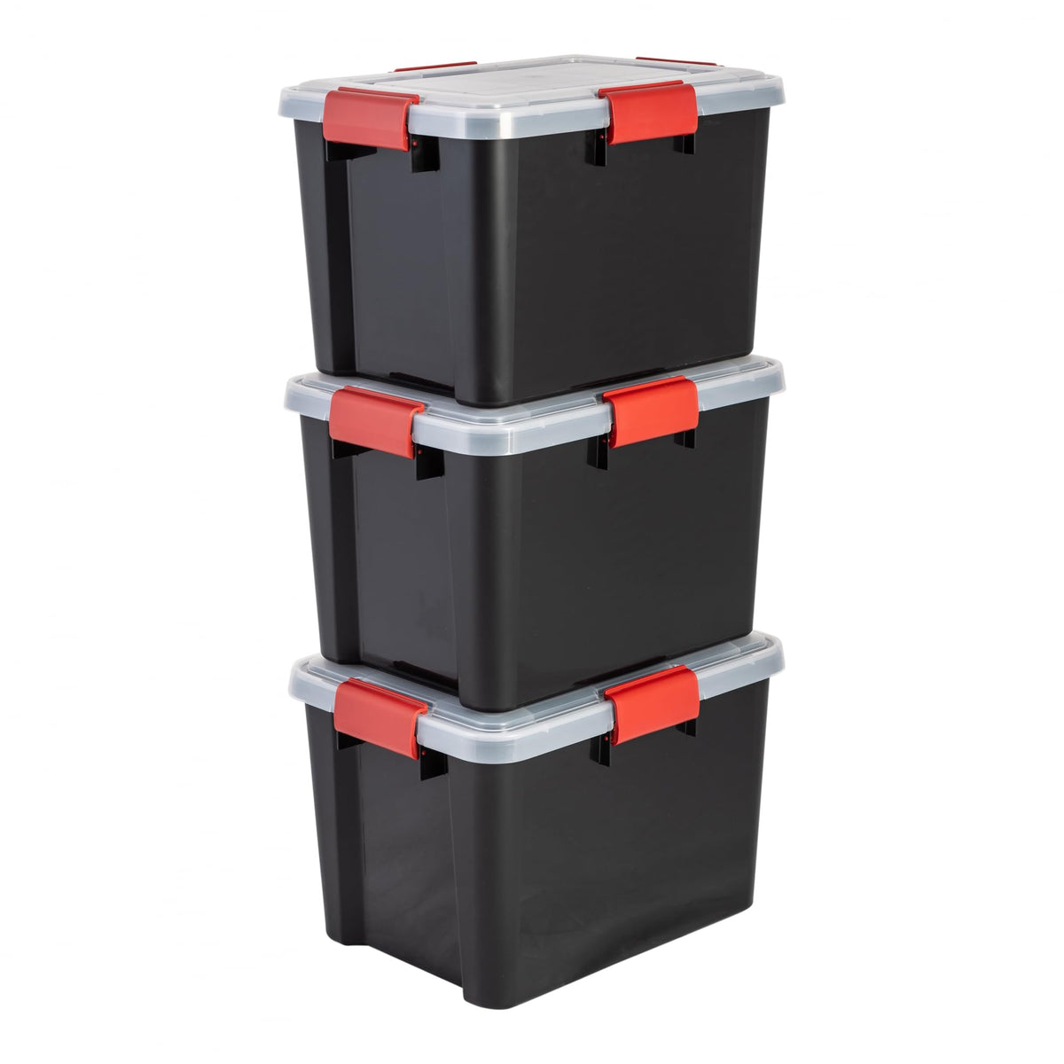 Iris Ohyama, Storage Boxes, Storage Box Multifonction, Set Of 3 Plastic Boxes 70 L, Lid, Ergonomic Handle, Loft, Bedroom - Ddat-